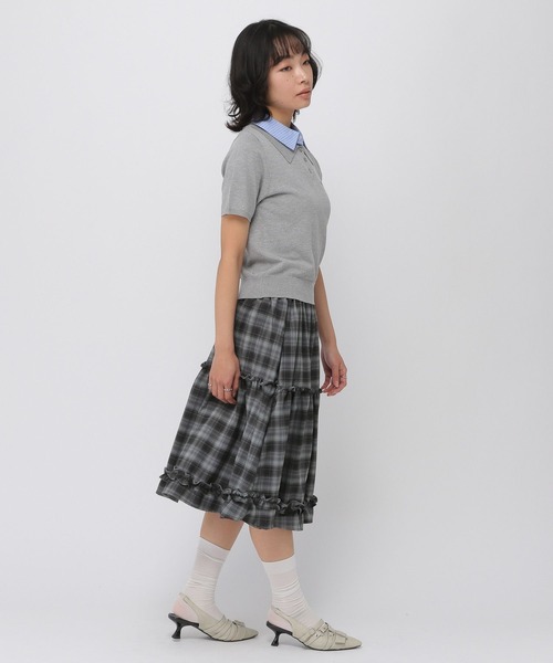 3.3 Field Trip (3.3フィールドトリップ)の「3.3 Field Trip/フリルティアードミディスカート(スカート・レディース・ホワイト×ブラック/ブラック×グレー・FREE)」の11枚目の写真