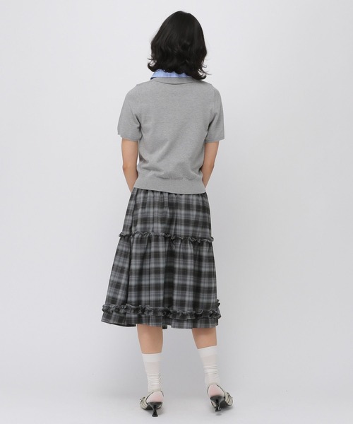 3.3 Field Trip (3.3フィールドトリップ)の「3.3 Field Trip/フリルティアードミディスカート(スカート・レディース・ホワイト×ブラック/ブラック×グレー・FREE)」の12枚目の写真