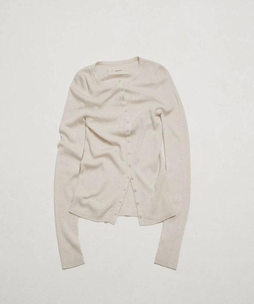 TODAYFUL（トゥデイフル）の「TODAYFUL　Silkwool Knit Cardigan シルクウールニットカーディガン/12620501（カーディガン/ボレロ・レディース・チャコールグレー/ダークブラウン/キナリ・ONE SIZE）」の2枚目の写真