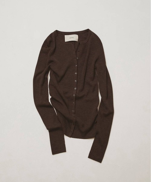 TODAYFUL（トゥデイフル）の「TODAYFUL　Silkwool Knit Cardigan シルクウールニットカーディガン/12620501（カーディガン/ボレロ・レディース・チャコールグレー/ダークブラウン/キナリ・ONE SIZE）」の12枚目の写真