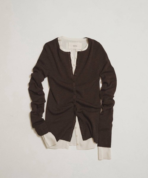 TODAYFUL（トゥデイフル）の「TODAYFUL　Silkwool Knit Cardigan シルクウールニットカーディガン/12620501（カーディガン/ボレロ・レディース・チャコールグレー/ダークブラウン/キナリ・ONE SIZE）」の13枚目の写真