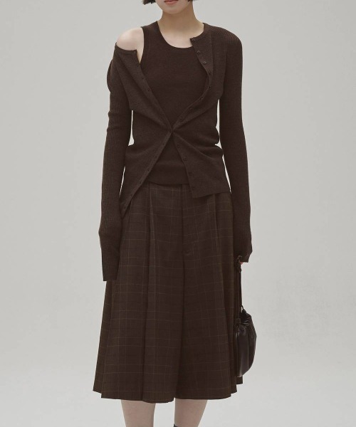 TODAYFUL（トゥデイフル）の「TODAYFUL　Silkwool Knit Cardigan シルクウールニットカーディガン/12620501（カーディガン/ボレロ・レディース・チャコールグレー/ダークブラウン/キナリ・ONE SIZE）」の5枚目の写真