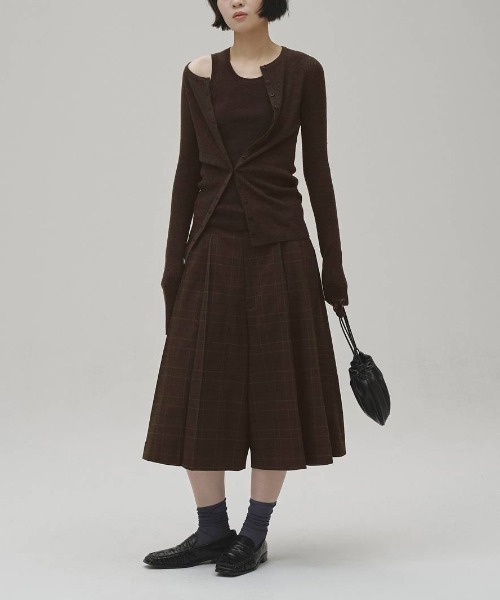 TODAYFUL（トゥデイフル）の「TODAYFUL　Silkwool Knit Cardigan シルクウールニットカーディガン/12620501（カーディガン/ボレロ・レディース・チャコールグレー/ダークブラウン/キナリ・ONE SIZE）」の6枚目の写真