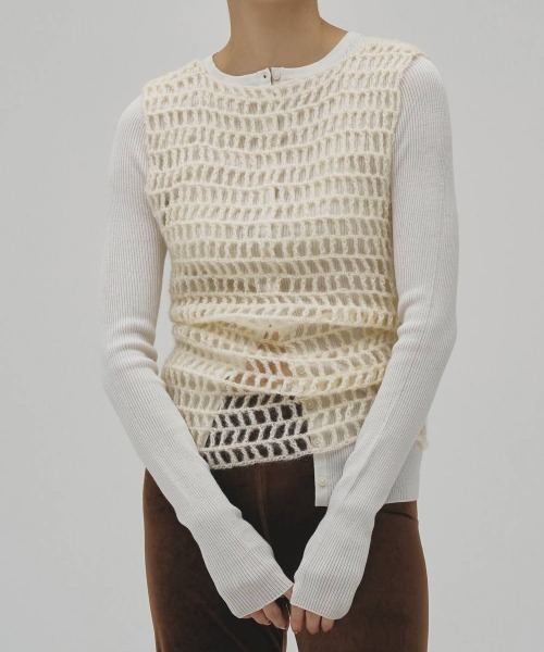 TODAYFUL（トゥデイフル）の「TODAYFUL　Silkwool Knit Cardigan シルクウールニットカーディガン/12620501（カーディガン/ボレロ・レディース・チャコールグレー/ダークブラウン/キナリ・ONE SIZE）」の7枚目の写真