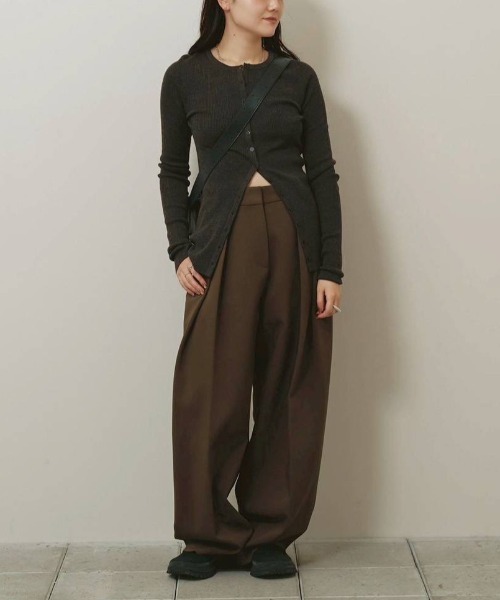 TODAYFUL（トゥデイフル）の「TODAYFUL　Silkwool Knit Cardigan シルクウールニットカーディガン/12620501（カーディガン/ボレロ・レディース・チャコールグレー/ダークブラウン/キナリ・ONE SIZE）」の15枚目の写真