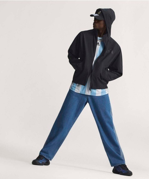 adidas(アディダス)の「adidas originals FIREBIRD ADICOLOR DENIM PANTS(アディダスオリジナルス ファイヤーバード アディカラー デニム パンツ)(デニムパンツ・メンズ・ブルー系・MEDIUM/LARGE)」の4枚目の写真