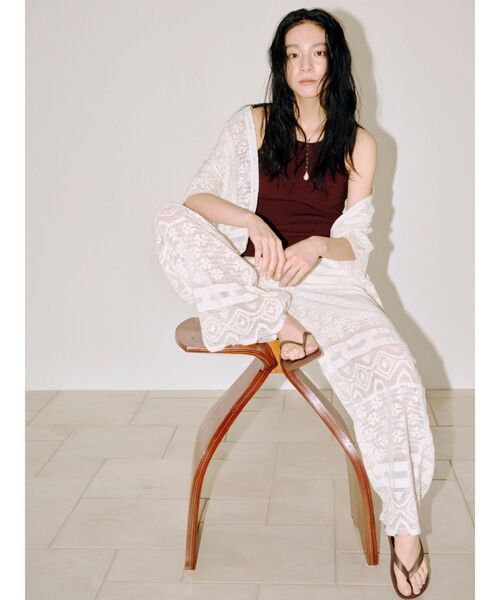 Ungrid（アングリッド）の「レースハーフスリーブシャツ（シャツ/ブラウス・レディース・グリーン/ブラック/オフホワイト・FREE）」の6枚目の写真