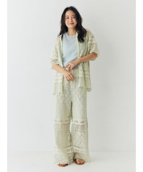 Ungrid（アングリッド）の「レースハーフスリーブシャツ（シャツ/ブラウス・レディース・グリーン/ブラック/オフホワイト・FREE）」の10枚目の写真