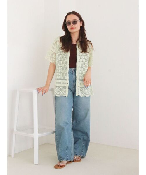 Ungrid（アングリッド）の「レースハーフスリーブシャツ（シャツ/ブラウス・レディース・グリーン/ブラック/オフホワイト・FREE）」の17枚目の写真