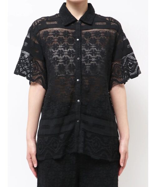 Ungrid（アングリッド）の「レースハーフスリーブシャツ（シャツ/ブラウス・レディース・グリーン/ブラック/オフホワイト・FREE）」の20枚目の写真