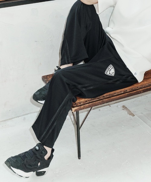 No Rain No Rainbow（ノーレインノーレインボー）の「mp14818-track pants with pick patch トラックパンツ(NR26S-14)（その他パンツ・メンズ・ブラック×ホワイト/ライトグレー/ブラック×ブラック・XL/L/M/S）」の18枚目の写真