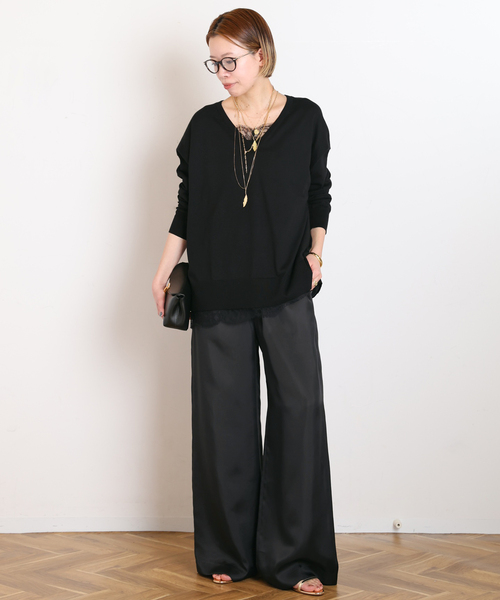 AP STUDIO（エーピーストゥディオ）の「*レーストリムドキャミソール1（キャミソール・レディース・アイボリー/ブラック・FREE）」の11枚目の写真