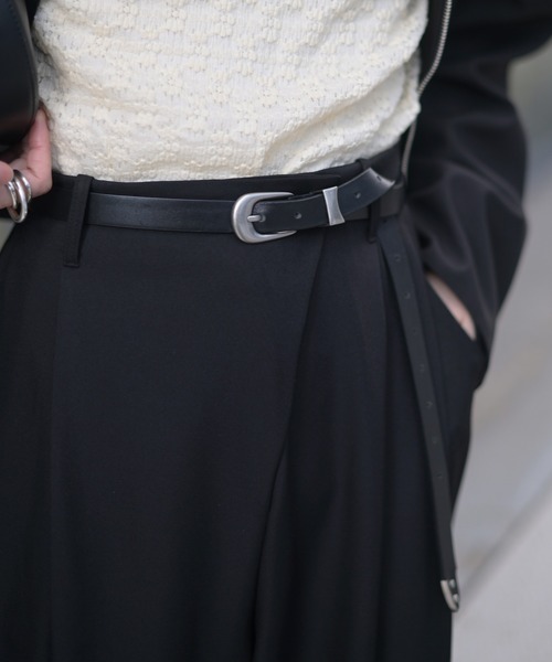 Marient（マリエント）の「Leather Belt / レザーベルト（ベルト・レディース・ブラック・FREE）」の2枚目の写真