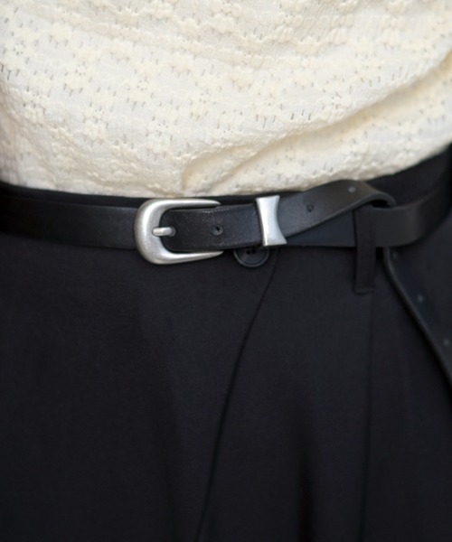 Marient（マリエント）の「Leather Belt / レザーベルト（ベルト・レディース・ブラック・FREE）」の4枚目の写真
