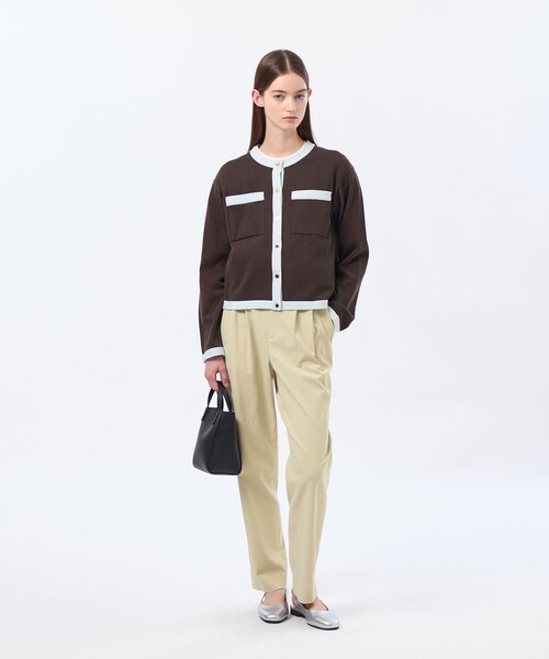 MACKINTOSH PHILOSOPHY（ﾏｯｷﾝﾄｯｼｭ ﾌｨﾛｿﾌｨｰ）の「【LEE4月号/蛯原友里さん着用】【ROYTON（ロイトン）】 ファインコットンニットカーディガン（カーディガン/ボレロ・レディース・オフホワイト/ベージュ/ダークネイビー/ブラウン系その他4・38）」の8枚目の写真