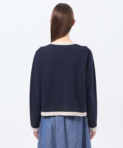 MACKINTOSH PHILOSOPHY（ﾏｯｷﾝﾄｯｼｭ ﾌｨﾛｿﾌｨｰ）の「【LEE4月号/蛯原友里さん着用】【ROYTON（ロイトン）】 ファインコットンニットカーディガン（カーディガン/ボレロ・レディース・オフホワイト/ベージュ/ダークネイビー/ブラウン系その他4・38）」の11枚目の写真