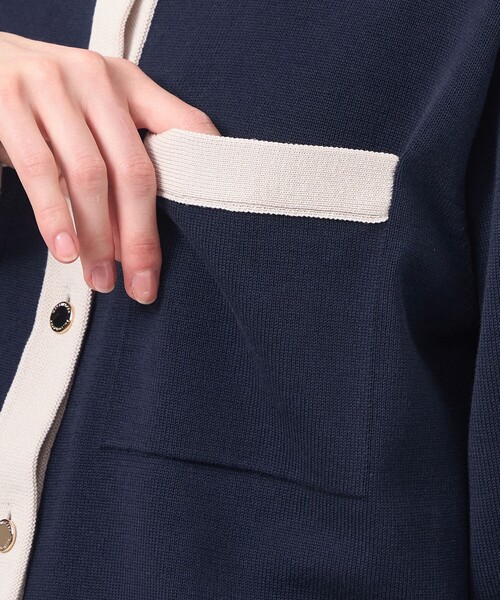 MACKINTOSH PHILOSOPHY（ﾏｯｷﾝﾄｯｼｭ ﾌｨﾛｿﾌｨｰ）の「【LEE4月号/蛯原友里さん着用】【ROYTON（ロイトン）】 ファインコットンニットカーディガン（カーディガン/ボレロ・レディース・オフホワイト/ベージュ/ダークネイビー/ブラウン系その他4・38）」の12枚目の写真