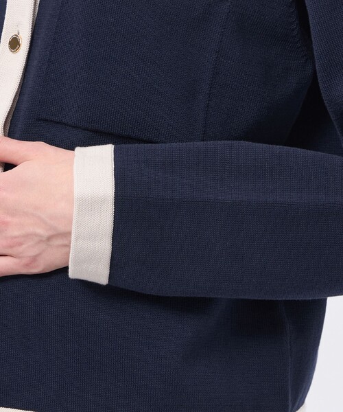 MACKINTOSH PHILOSOPHY（ﾏｯｷﾝﾄｯｼｭ ﾌｨﾛｿﾌｨｰ）の「【LEE4月号/蛯原友里さん着用】【ROYTON（ロイトン）】 ファインコットンニットカーディガン（カーディガン/ボレロ・レディース・オフホワイト/ベージュ/ダークネイビー/ブラウン系その他4・38）」の13枚目の写真