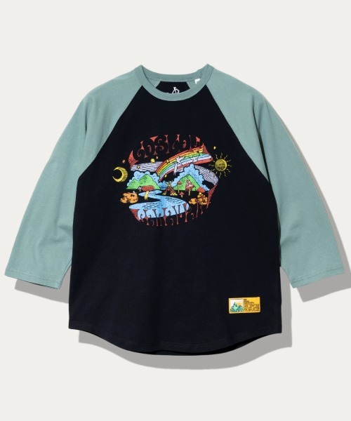 go slow caravan(ゴースローキャラバン)の「USA/C gsc WORLD 8分袖 BB TEE(Tシャツ/カットソー・メンズ・ブラック/グリーン・X-LARGE/LARGE/MEDIUM/SMALL)」の1枚目の写真