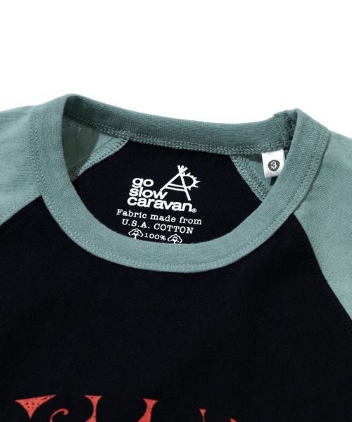 go slow caravan(ゴースローキャラバン)の「USA/C gsc WORLD 8分袖 BB TEE(Tシャツ/カットソー・メンズ・ブラック/グリーン・X-LARGE/LARGE/MEDIUM/SMALL)」の3枚目の写真