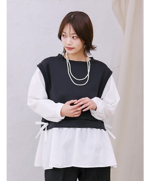 fifth（フィフス）の「サイドリボンドッキングプルオーバー（Tシャツ/カットソー・レディース・チャコールグレー/ブラック/アイボリー・M/L）」の11枚目の写真