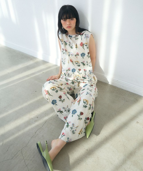 ELLEgirl(エルガール)の「花刺繍イージーパンツ(その他パンツ・レディース・オフホワイト/ブラック・L/M)」の18枚目の写真