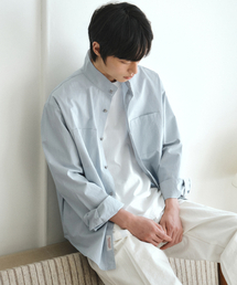 ハイネックスイングシャツジャケット_LIGHT BLUE(W26SH02)