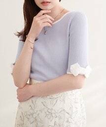 〈osono〉配色リボンニット