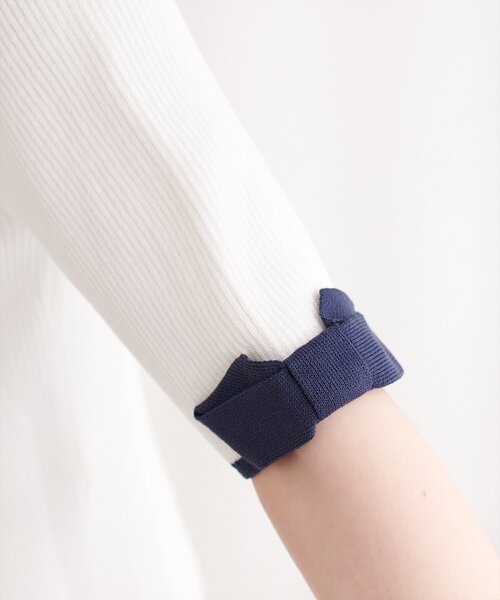 natural couture（ナチュラルクチュール）の「〈osono〉配色リボンニット（ニット/セーター・レディース・ブラック/サックスブルー/レッド/ピンク/オフホワイト・FREE）」の18枚目の写真