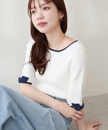 〈osono〉配色リボンニット