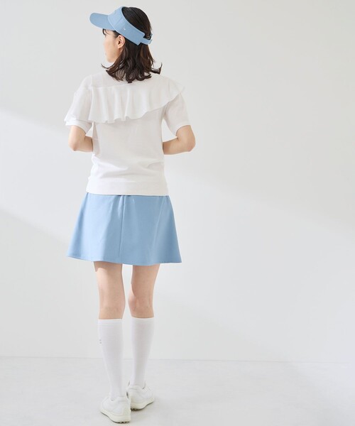 JUN&ROPE'(ジュンアンドロペ)の「フリル使い半袖プルオーバー(ニット/セーター・レディース・ホワイト/ブラック/サックスブルー・L/M)」の18枚目の写真