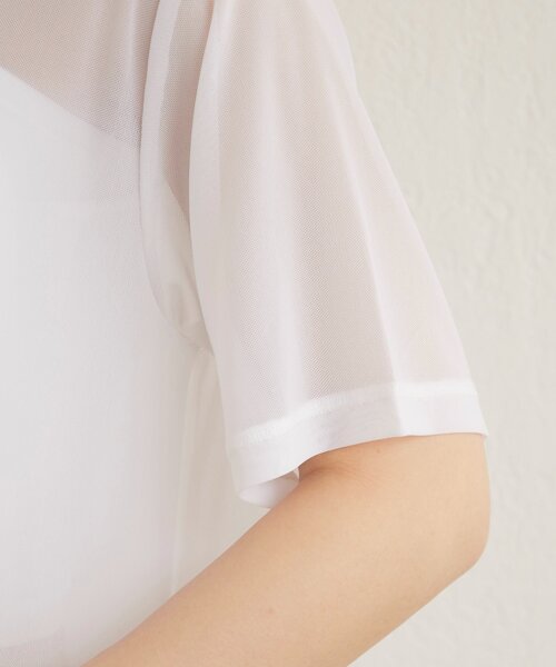 Omekashi（オメカシ）の「半袖チュールワンピース（ワンピース・レディース・ベージュ/オフホワイト/ブラック・FREE）」の11枚目の写真