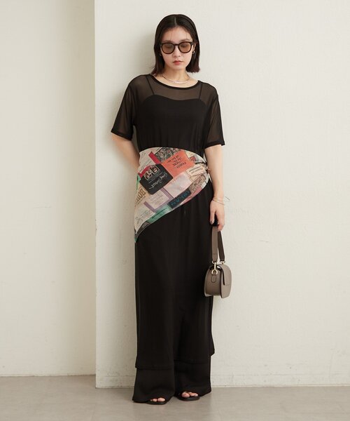 Omekashi（オメカシ）の「半袖チュールワンピース（ワンピース・レディース・ベージュ/オフホワイト/ブラック・FREE）」の13枚目の写真