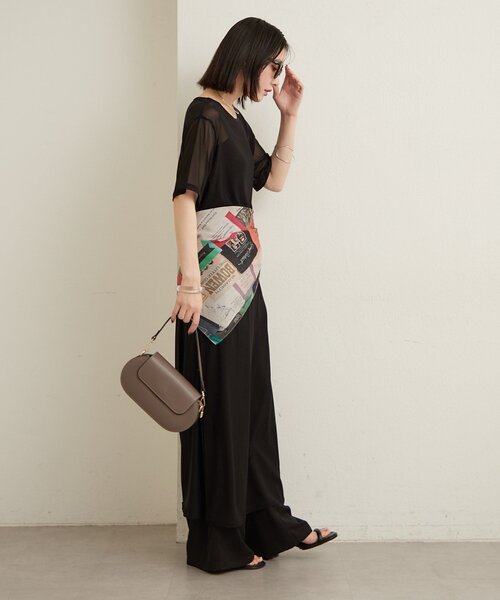 Omekashi（オメカシ）の「半袖チュールワンピース（ワンピース・レディース・ベージュ/オフホワイト/ブラック・FREE）」の12枚目の写真