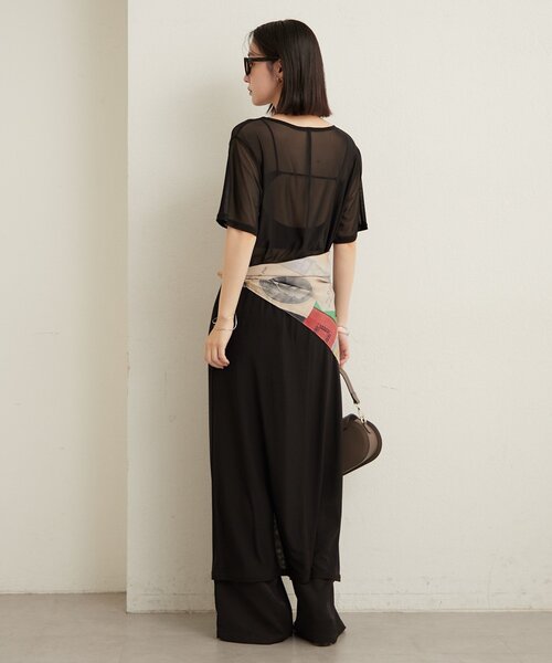 Omekashi（オメカシ）の「半袖チュールワンピース（ワンピース・レディース・ベージュ/オフホワイト/ブラック・FREE）」の14枚目の写真