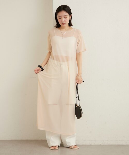 Omekashi（オメカシ）の「半袖チュールワンピース（ワンピース・レディース・ベージュ/オフホワイト/ブラック・FREE）」の17枚目の写真