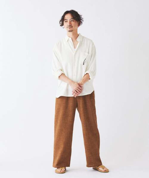 JOURNAL STANDARD relume(ジャーナルスタンダード レリューム)の「テックキャンバス スクエア イージーパンツ(セットアップ対応可)(スラックス・メンズ・ブラウン系その他/アイボリー/ブラック・LARGE/MEDIUM)」の19枚目の写真