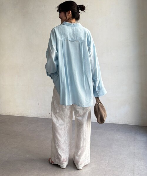 DouDou（ドゥドゥ）の「【WEB限定】エンブロイダリーパンツ（その他パンツ・レディース・ブラック/オフホワイト・FREE）」の7枚目の写真