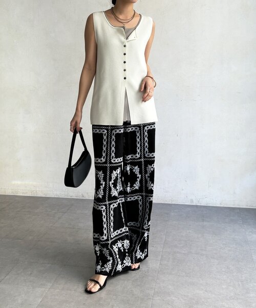 DouDou（ドゥドゥ）の「【WEB限定】エンブロイダリーパンツ（その他パンツ・レディース・ブラック/オフホワイト・FREE）」の13枚目の写真