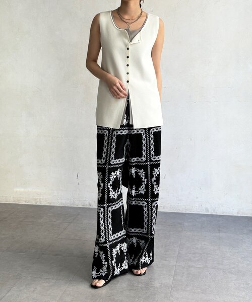 DouDou（ドゥドゥ）の「【WEB限定】エンブロイダリーパンツ（その他パンツ・レディース・ブラック/オフホワイト・FREE）」の16枚目の写真