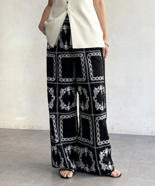 DouDou（ドゥドゥ）の「【WEB限定】エンブロイダリーパンツ（その他パンツ・レディース・ブラック/オフホワイト・FREE）」の18枚目の写真