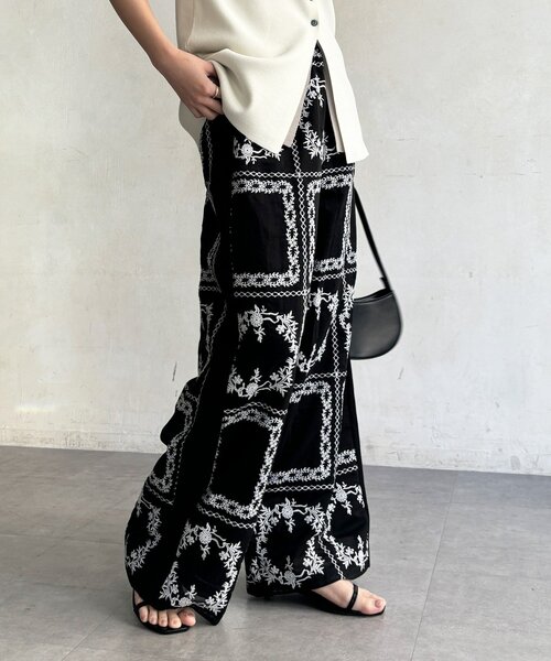 DouDou（ドゥドゥ）の「【WEB限定】エンブロイダリーパンツ（その他パンツ・レディース・ブラック/オフホワイト・FREE）」の19枚目の写真