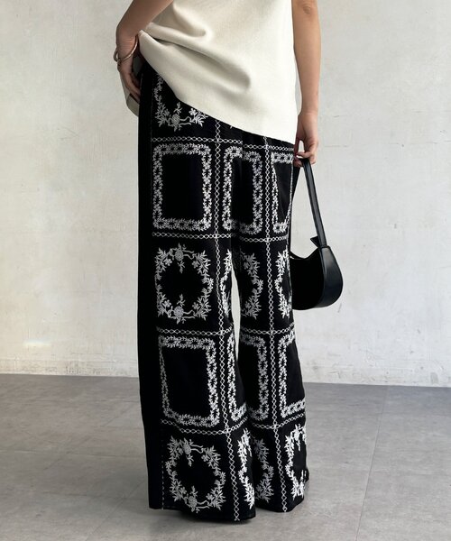 DouDou（ドゥドゥ）の「【WEB限定】エンブロイダリーパンツ（その他パンツ・レディース・ブラック/オフホワイト・FREE）」の21枚目の写真