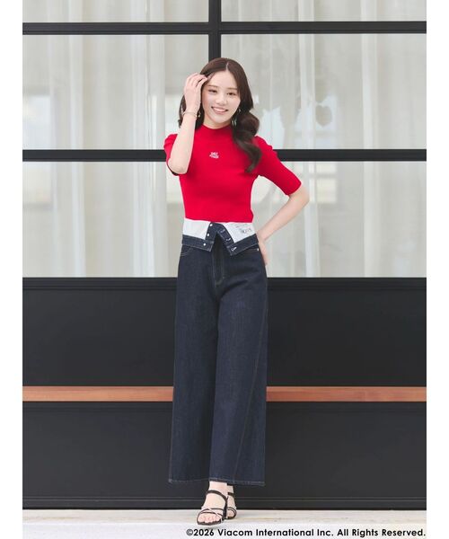 MERCURYDUO（マーキュリーデュオ）の「【EMILY IN PARISコラボ】 ロゴエンブロイダリーニット（ニット/セーター・レディース・ブラック/レッド/オフホワイト・FREE）」の11枚目の写真