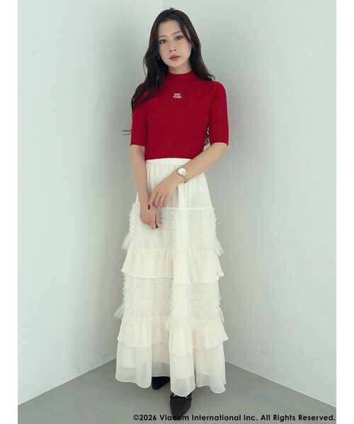 MERCURYDUO（マーキュリーデュオ）の「【EMILY IN PARISコラボ】 ロゴエンブロイダリーニット（ニット/セーター・レディース・ブラック/レッド/オフホワイト・FREE）」の15枚目の写真