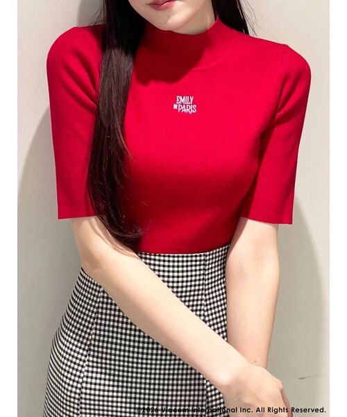 MERCURYDUO（マーキュリーデュオ）の「【EMILY IN PARISコラボ】 ロゴエンブロイダリーニット（ニット/セーター・レディース・ブラック/レッド/オフホワイト・FREE）」の20枚目の写真