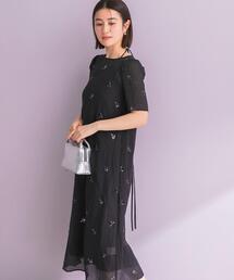 kaene　ビジューチュールホルターネックドレス