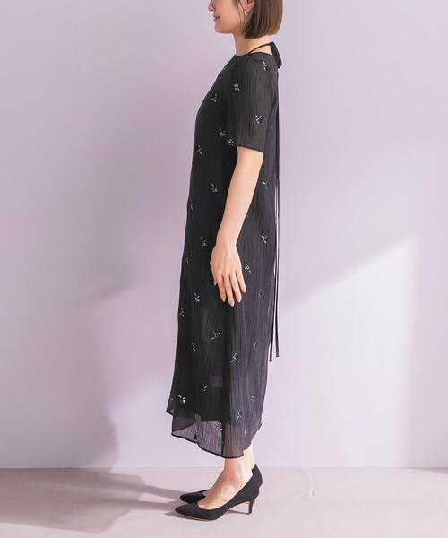 URBAN RESEARCH ROSSO WOMEN(アーバンリサーチ ロッソ)の「kaene ビジューチュールホルターネックドレス(ワンピース・レディース・ブラック・SMALL)」の7枚目の写真