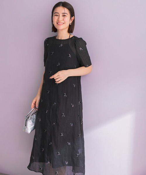 URBAN RESEARCH ROSSO WOMEN(アーバンリサーチ ロッソ)の「kaene ビジューチュールホルターネックドレス(ワンピース・レディース・ブラック・SMALL)」の2枚目の写真