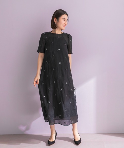 URBAN RESEARCH ROSSO WOMEN(アーバンリサーチ ロッソ)の「kaene ビジューチュールホルターネックドレス(ワンピース・レディース・ブラック・SMALL)」の5枚目の写真